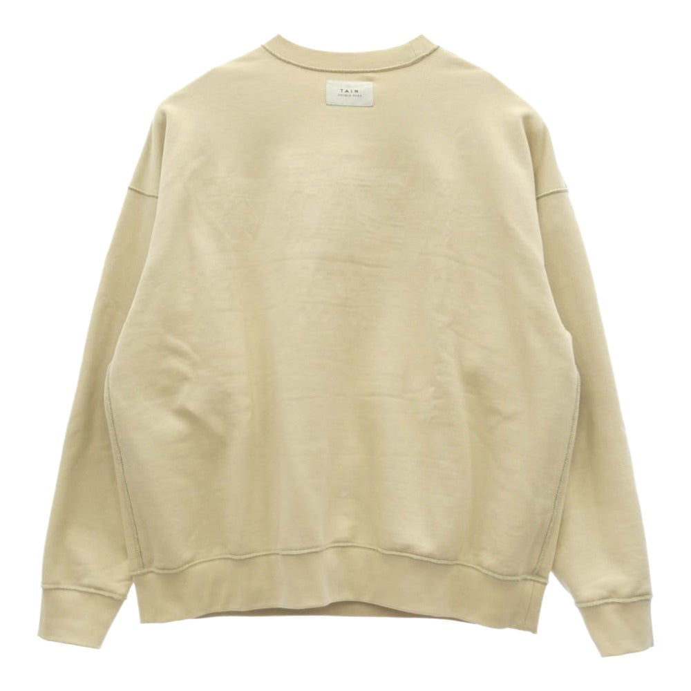 tain double push T321-TR05 DOUBLE PUSH BRUSHED CREW SWEAT リバーシブル スウェット ベージュ系 M【中古】