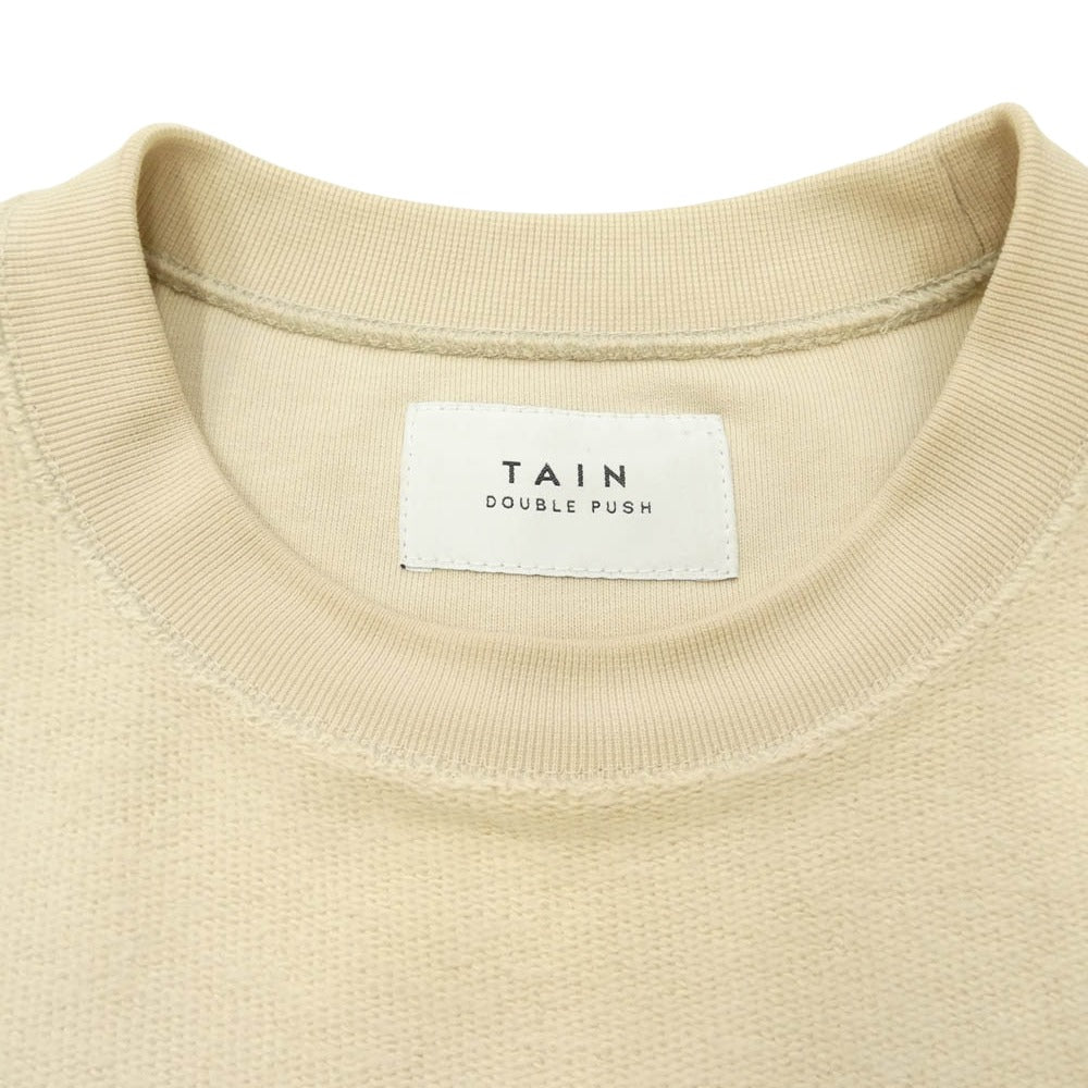 tain double push T321-TR05 DOUBLE PUSH BRUSHED CREW SWEAT リバーシブル スウェット ベージュ系 M【中古】