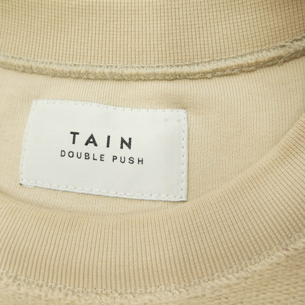 tain double push T321-TR05 DOUBLE PUSH BRUSHED CREW SWEAT リバーシブル スウェット ベージュ系 M【中古】