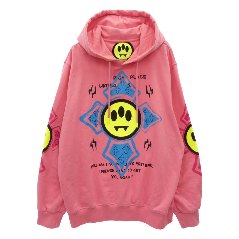 バロウ ロゴ プルオーバー パーカー スウェット ピンク系 XL【中古】
