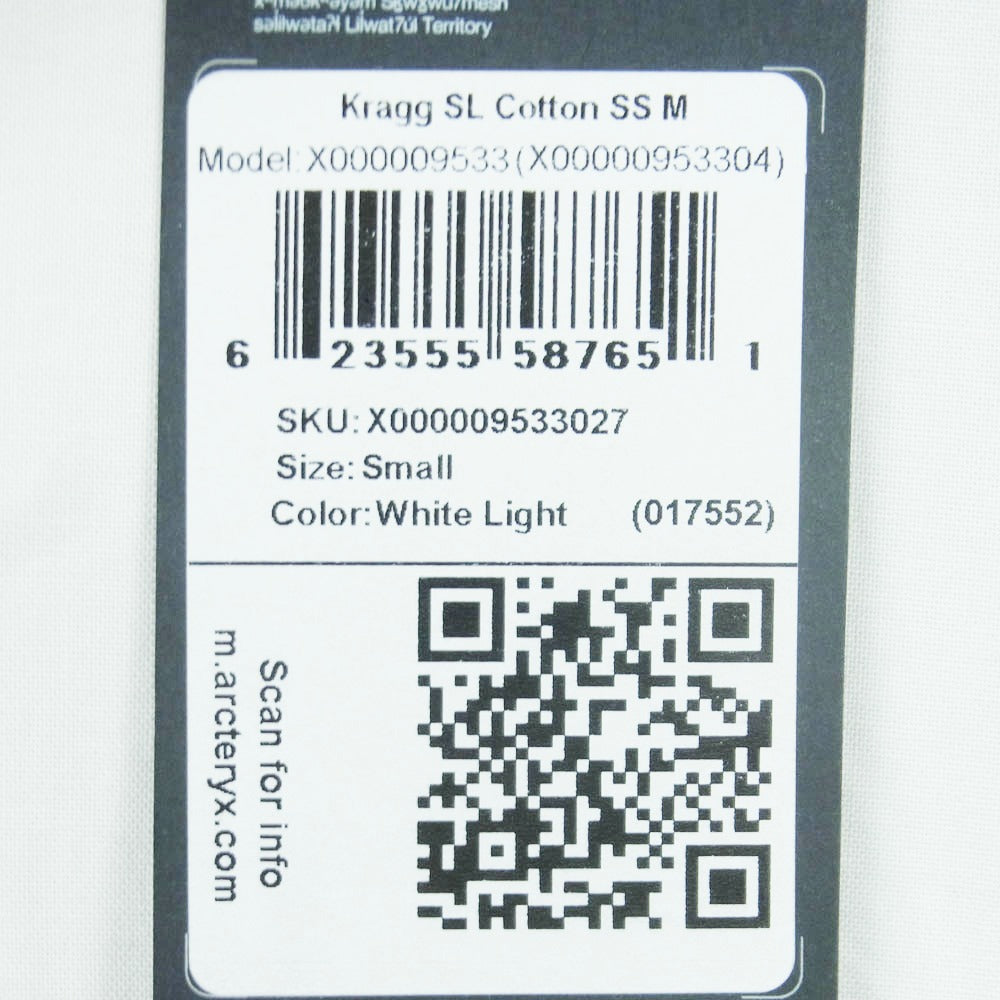ARC'TERYX アークテリクス X000009533 2025年製 Kragg SL Cotton SS Mens クラッグ プリント 半袖 Tシャツ ホワイト系 S【極上美品】【中古】