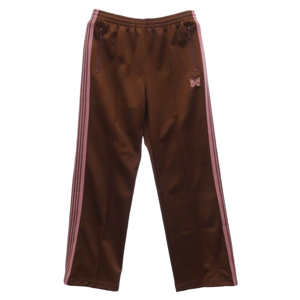 Needles ニードルス RW316 Track Pant Poly Smooth パピヨン刺繍 トラック パンツ ジャージ ブラウン系 ピンク系 M【中古】