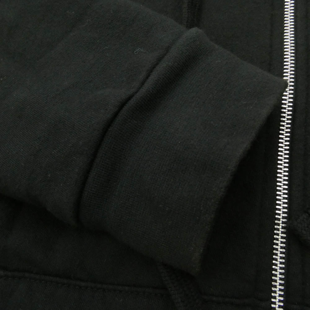 CHROME HEARTS クロムハーツ（原本無） SWTSHRT HD ZIP 袖フローラル バック ホースシュー プリント ジップ パーカー ブラック系 XL【中古】