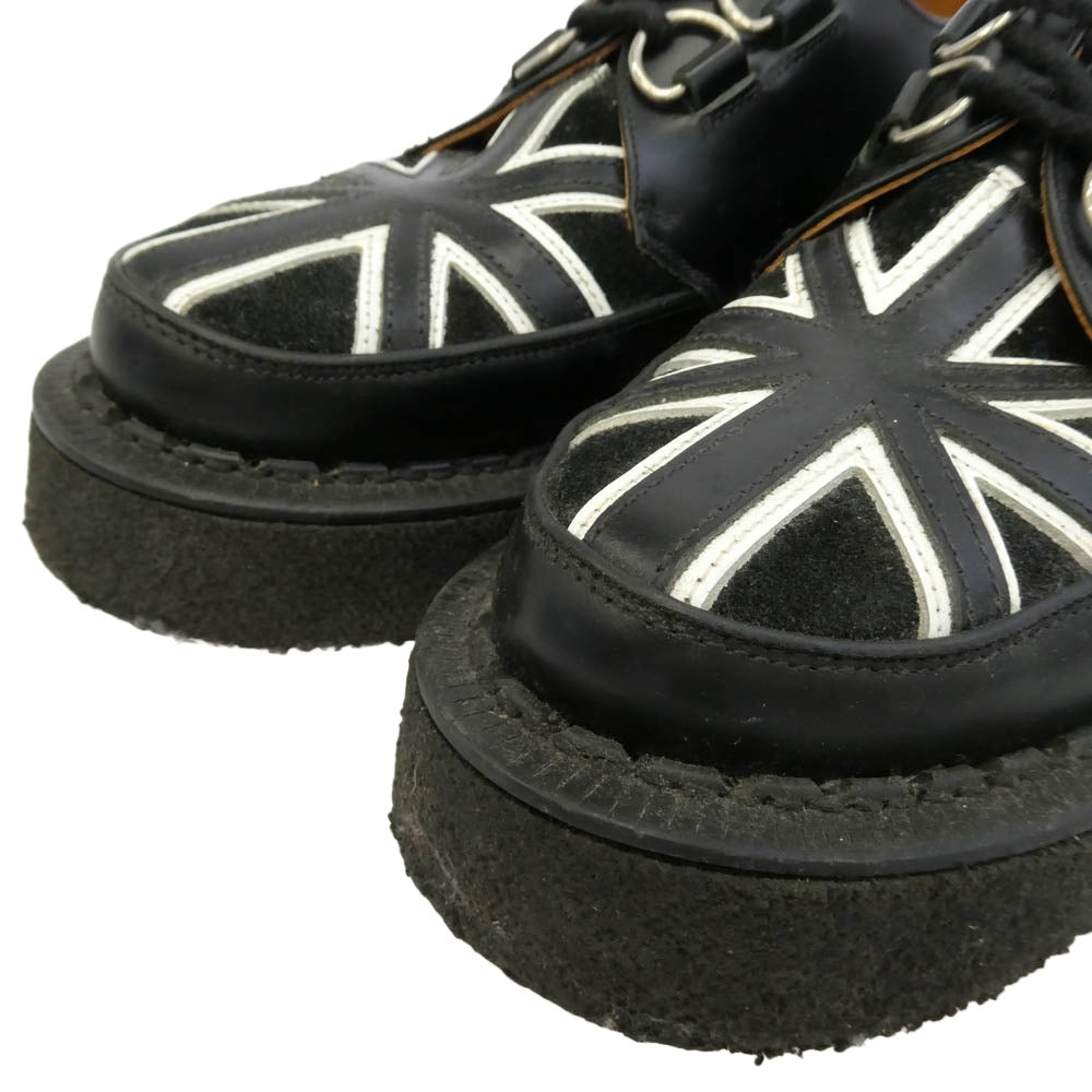 GEORGE COX ジョージコックス 14477 英国製 UNIONJACK モノトーン ユニオンジャック クレープソール シューズ ブラック系 UK8【中古】