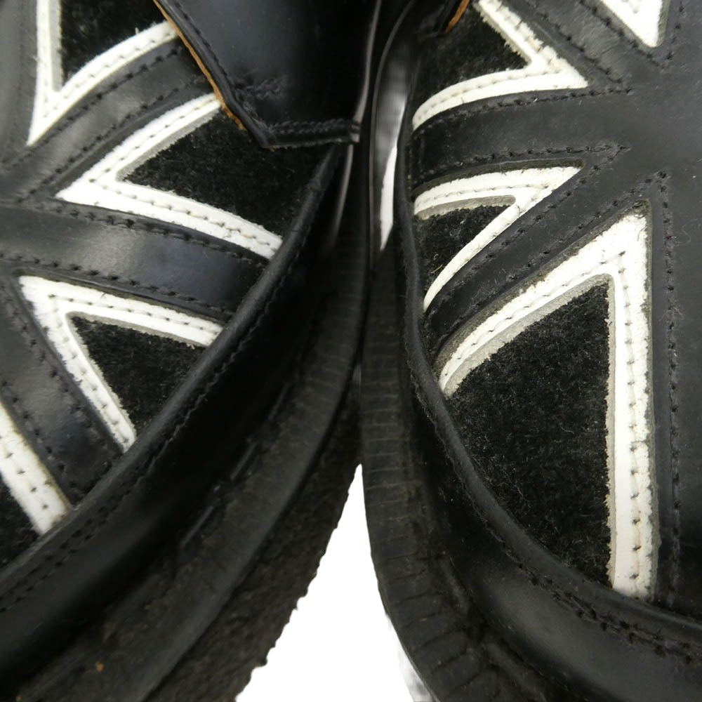 GEORGE COX ジョージコックス 14477 英国製 UNIONJACK モノトーン ユニオンジャック クレープソール シューズ ブラック系 UK8【中古】