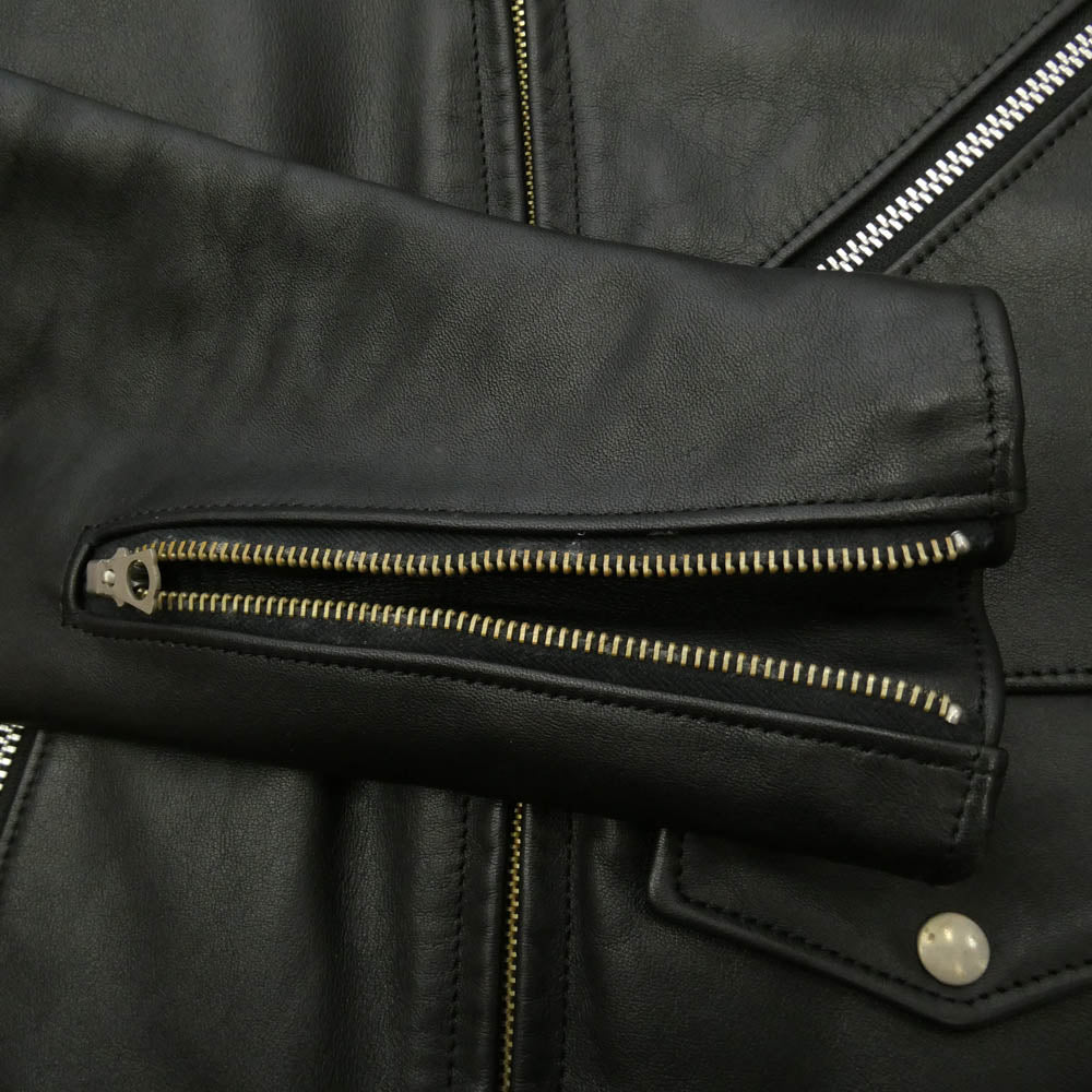 トリプルシックス MY WAY MAN マイウェイマン ワンスター レザー ダブル ライダース ジャケット ブラック系 32【中古】