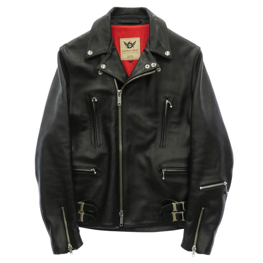 トリプルシックス サイドベルト レザー ダブル ライダース ジャケット ブラック系 36【中古】