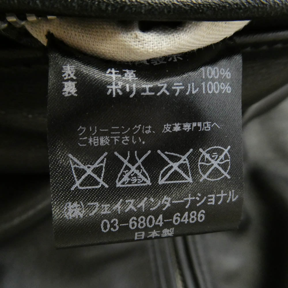 トリプルシックス サイドベルト レザー ダブル ライダース ジャケット ブラック系 36【中古】