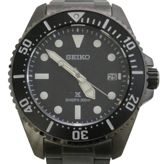 SEIKO セイコー V157-00A0 SBDJ065 プロスペックス ダイバースキューバ SS ソーラー 腕時計 ウォッチ ブラック系【美品】【中古】