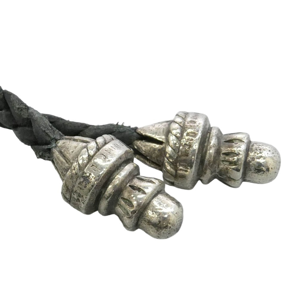 CHROME HEARTS クロムハーツ（原本無） LEATHER BRAID BC ボロチップ レザーブレード レザーブレイド ネックレス ブラック系 シルバー系【中古】