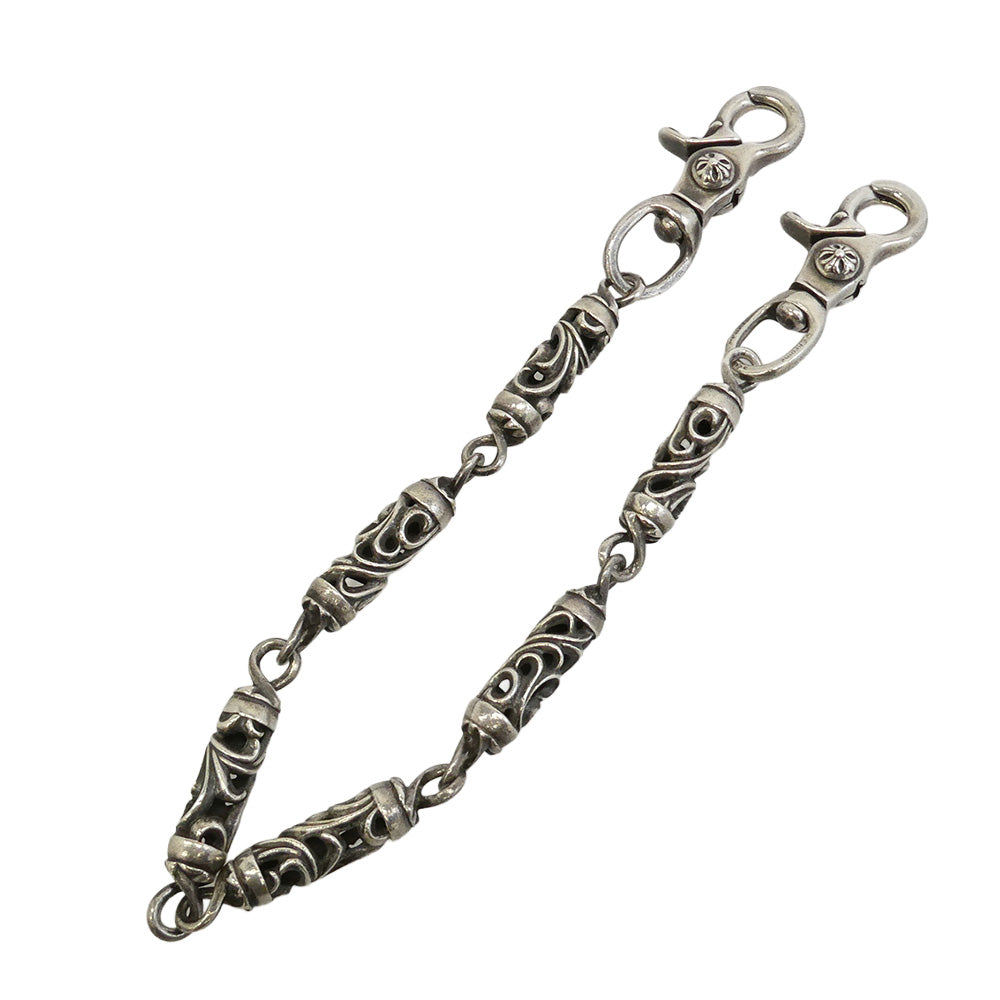 CHROME HEARTS クロムハーツ（原本無） OLD ROLLER SHORT-T 6LINK オールド ローラー クロスボール 2クリップ 6リンク ショート ウォレットチェーン シルバー系【中古】