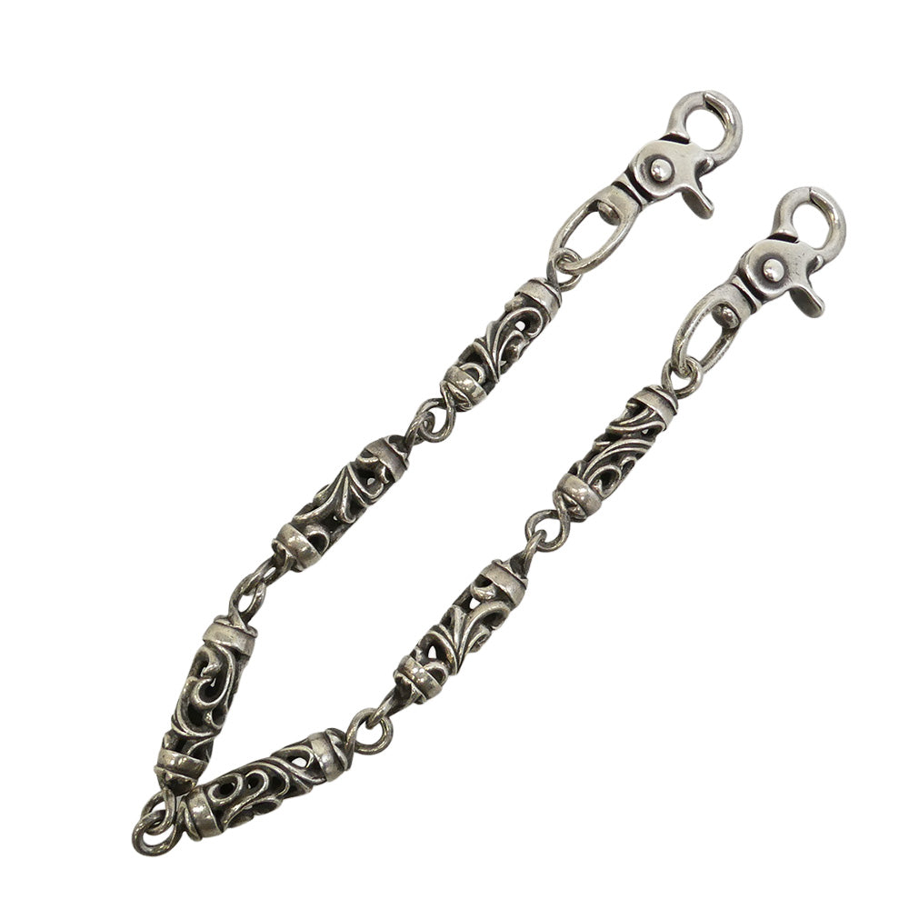 CHROME HEARTS クロムハーツ（原本無） OLD ROLLER SHORT-T 6LINK オールド ローラー クロスボール 2クリップ 6リンク ショート ウォレットチェーン シルバー系【中古】