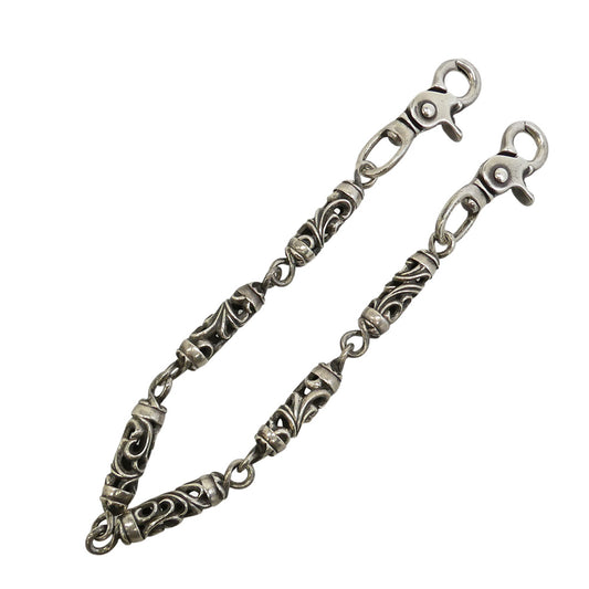 CHROME HEARTS クロムハーツ（原本無） OLD ROLLER SHORT-T 6LINK オールド ローラー クロスボール 2クリップ 6リンク ショート ウォレットチェーン シルバー系【中古】
