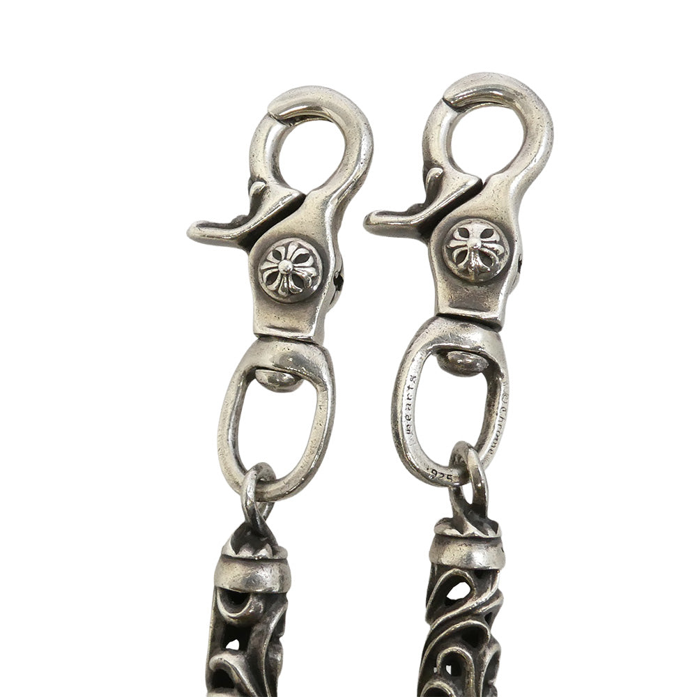 CHROME HEARTS クロムハーツ（原本無） OLD ROLLER SHORT-T 6LINK オールド ローラー クロスボール 2クリップ 6リンク ショート ウォレットチェーン シルバー系【中古】