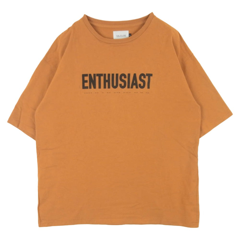 キャル オー ライン 21SS ENTHUSIAST ロゴ Tシャツ 半袖 Tシャツ カットソー オレンジ系 M【中古】