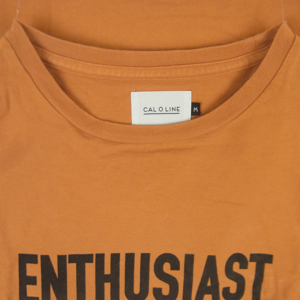 キャル オー ライン 21SS ENTHUSIAST ロゴ Tシャツ 半袖 Tシャツ カットソー オレンジ系 M【中古】