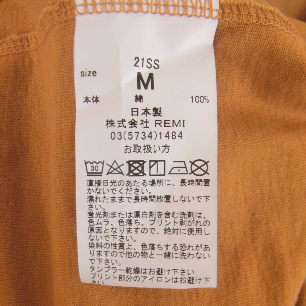 キャル オー ライン 21SS ENTHUSIAST ロゴ Tシャツ 半袖 Tシャツ カットソー オレンジ系 M【中古】