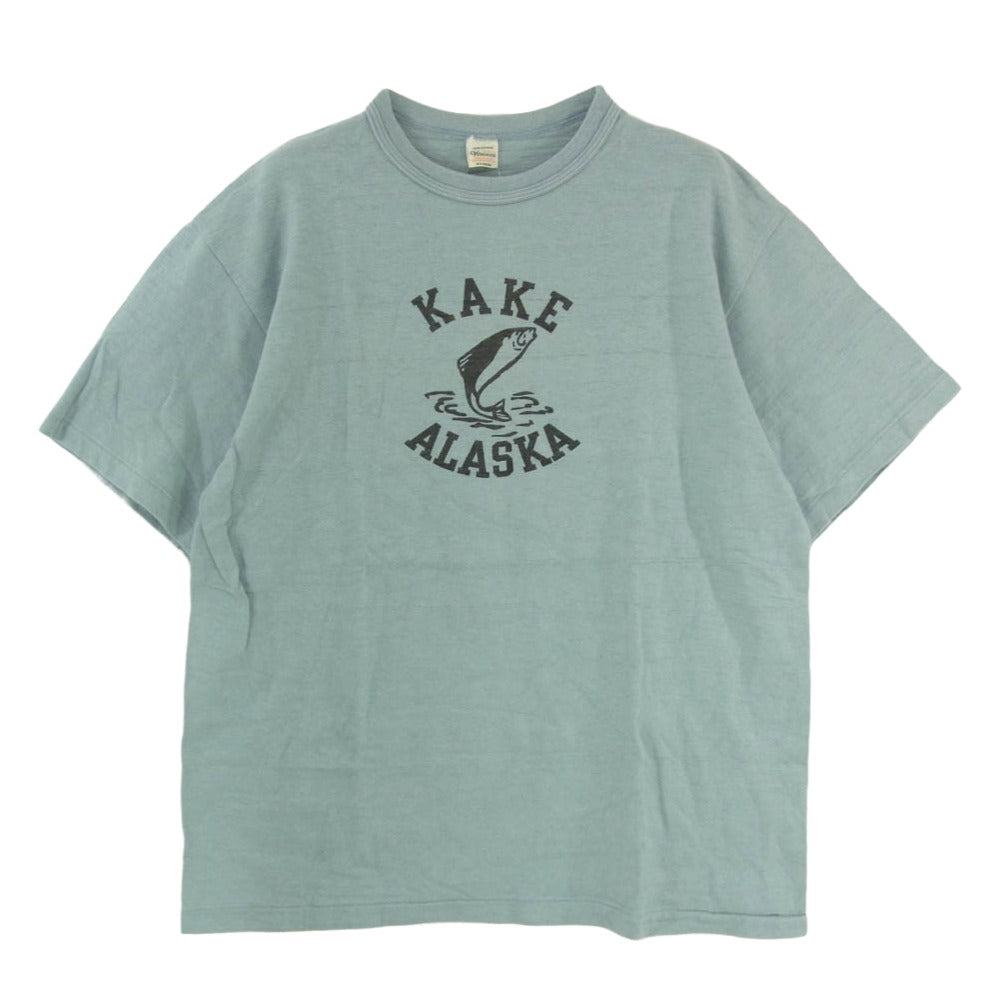 WAREHOUSE ウエアハウス KAKE ALASKA ケイク アラスカ フロントプリント Tシャツ 半袖カットソー ブルー系 XL【中古】