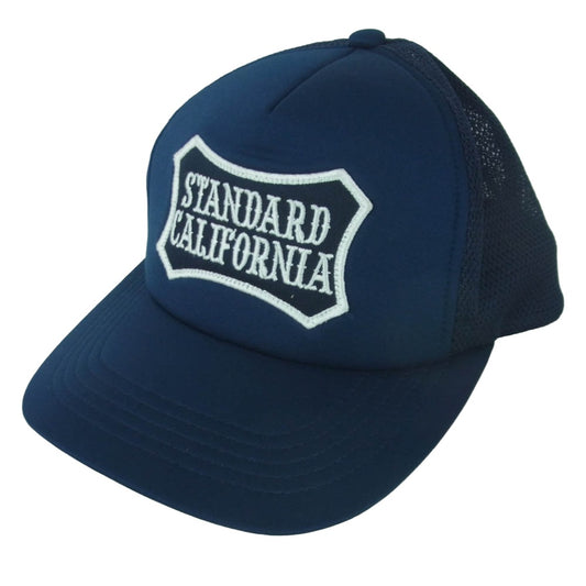 STANDARD CALIFORNIA スタンダードカリフォルニア ロゴ メッシュ キャップ 帽子 ポリエステル ナイロン 日本製 ネイビー系【中古】