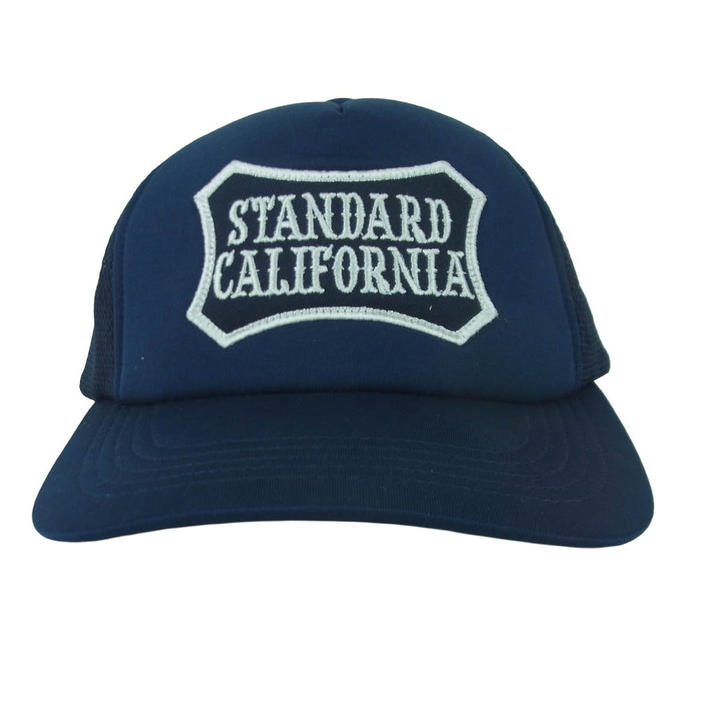 STANDARD CALIFORNIA スタンダードカリフォルニア ロゴ メッシュ キャップ 帽子 ポリエステル ナイロン 日本製 ネイビー系【中古】
