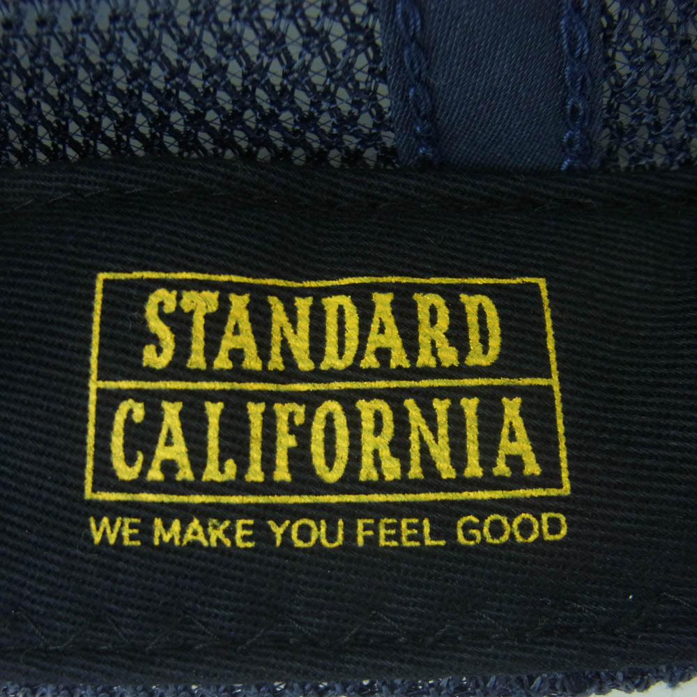 STANDARD CALIFORNIA スタンダードカリフォルニア ロゴ メッシュ キャップ 帽子 ポリエステル ナイロン 日本製 ネイビー系【中古】