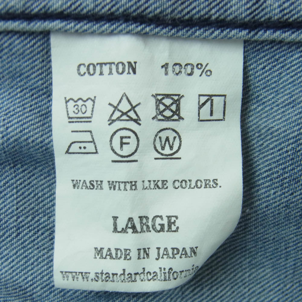 STANDARD CALIFORNIA スタンダードカリフォルニア SD EASY SHORTS SD刺繍 イージー ショーツ デニム ショート パンツ インディゴブルー系 L【中古】