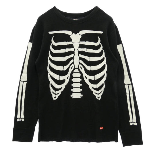 Supreme シュプリーム 23AW Hanes Bones Thermal Crew ヘインズ ボーン サーマル クルー 長袖 Tシャツ ブラック系 L【中古】