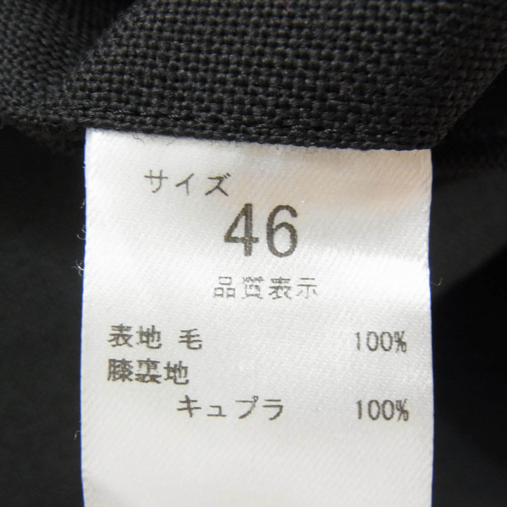 ニート キュプラ タック ボタンフライ 無地 ウール パンツ ブラック系 46【中古】