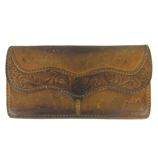 SAAD サード CARVING LEATHER WALLET カービング レザー ウォレット 長財布 ブラウン系【中古】