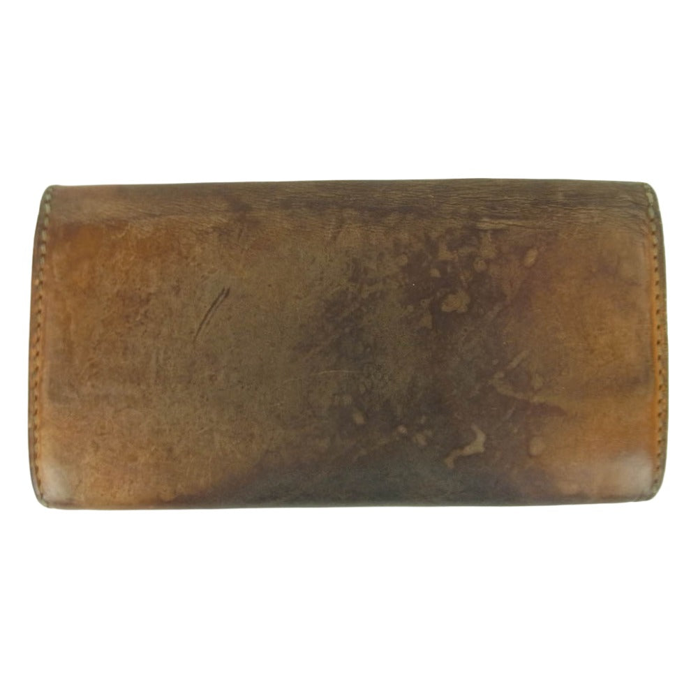 SAAD サード CARVING LEATHER WALLET カービング レザー ウォレット 長財布 ブラウン系【中古】