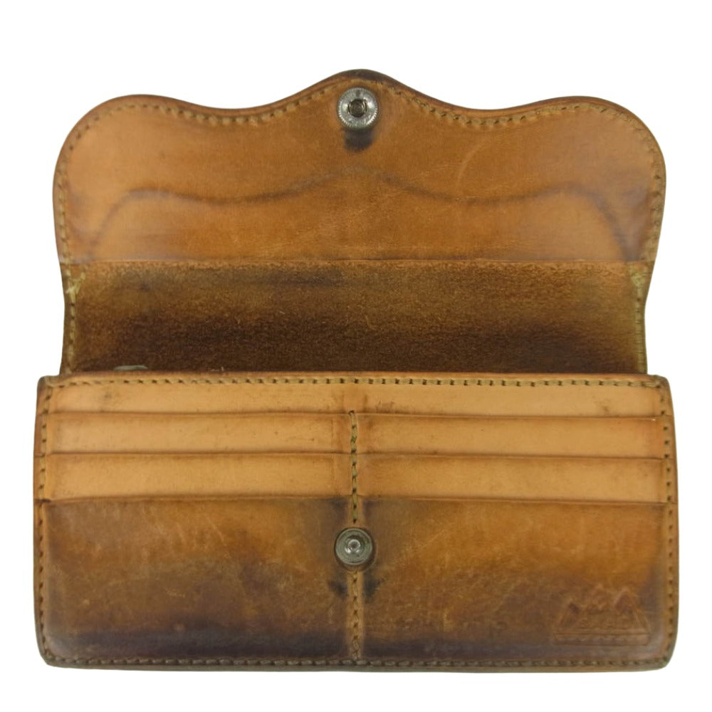 SAAD サード CARVING LEATHER WALLET カービング レザー ウォレット 長財布 ブラウン系【中古】