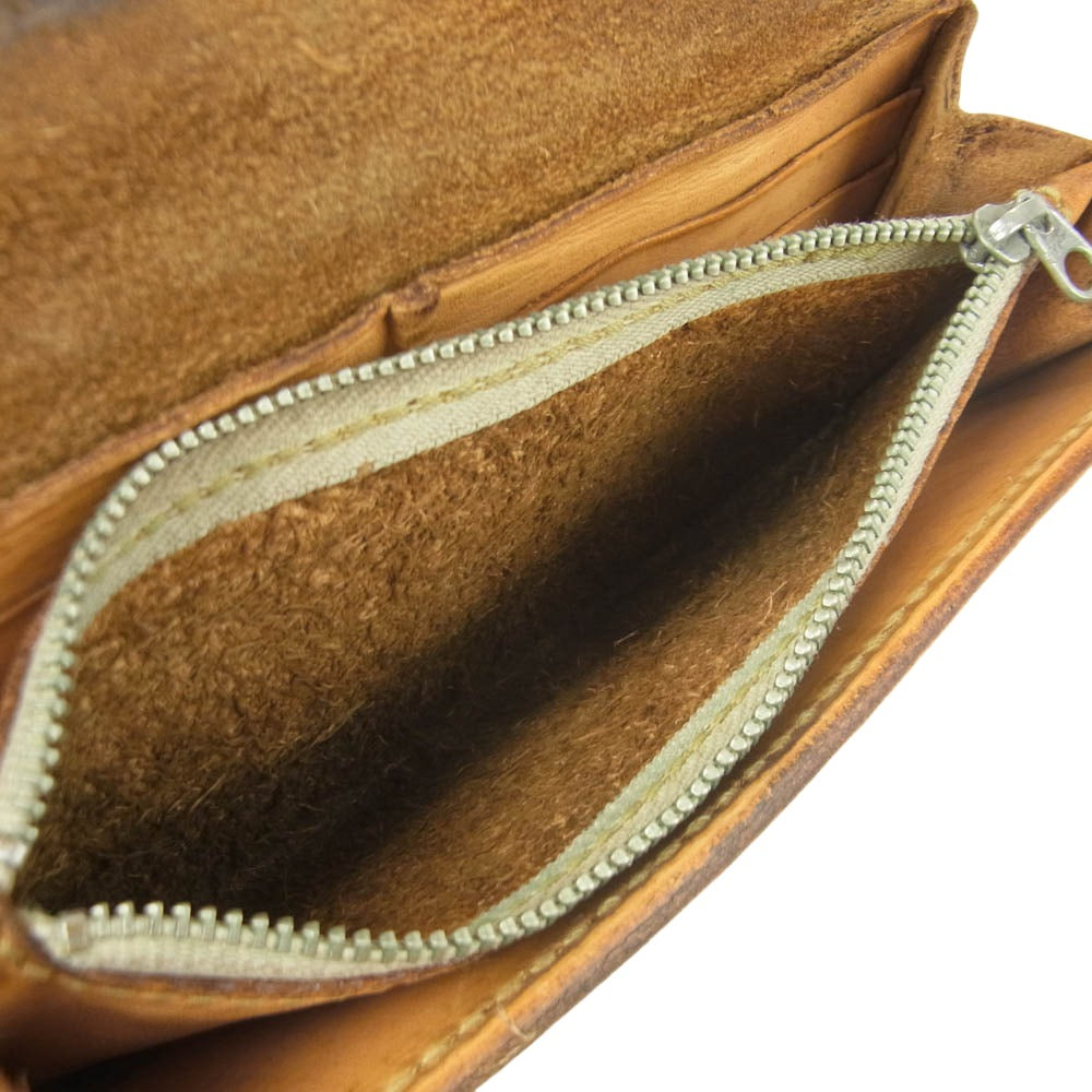SAAD サード CARVING LEATHER WALLET カービング レザー ウォレット 長財布 ブラウン系【中古】