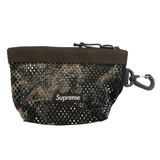Supreme シュプリーム Mesh Mini Pouch Truetimber Kanati Camo メッシュ ミニ ポーチ カモ ロゴ バッグ ブラウン系【極上美品】【中古】