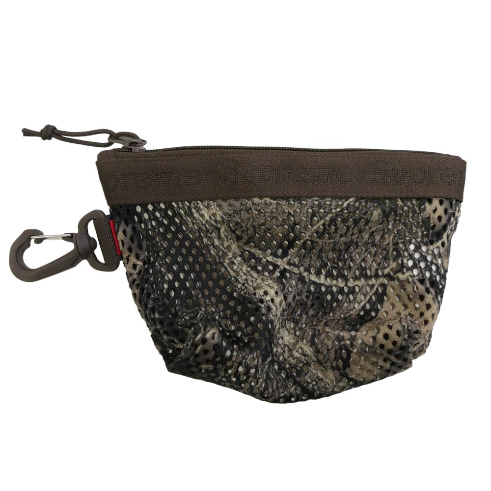 Supreme シュプリーム Mesh Mini Pouch Truetimber Kanati Camo メッシュ ミニ ポーチ カモ ロゴ バッグ ブラウン系【極上美品】【中古】