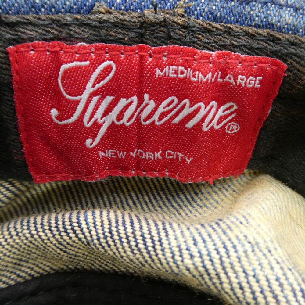 Supreme シュプリーム 24SS Chino Twill Crusher チノ ツイル クラッシャー ロゴ バケット ハット 帽子 ライトブルー系 M/L 60cm【極上美品】【中古】