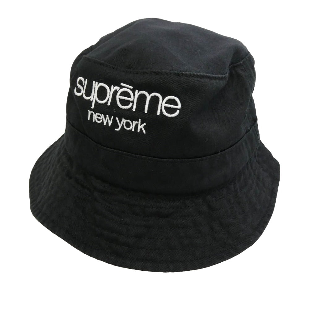 Supreme シュプリーム 24SS Chino Twill Crusher チノ ツイル クラッシャー ロゴ バケット ハット 帽子 ブラック系 M/L 60cm【中古】