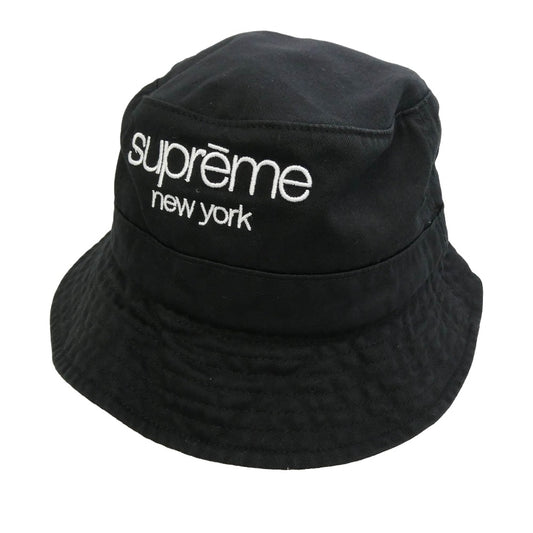 Supreme シュプリーム 24SS Chino Twill Crusher チノ ツイル クラッシャー ロゴ バケット ハット 帽子 ブラック系 M/L 60cm【中古】