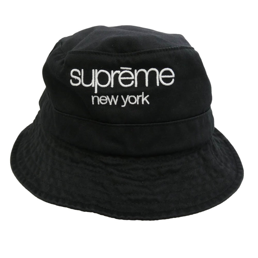 Supreme シュプリーム 24SS Chino Twill Crusher チノ ツイル クラッシャー ロゴ バケット ハット 帽子 ブラック系 M/L 60cm【中古】