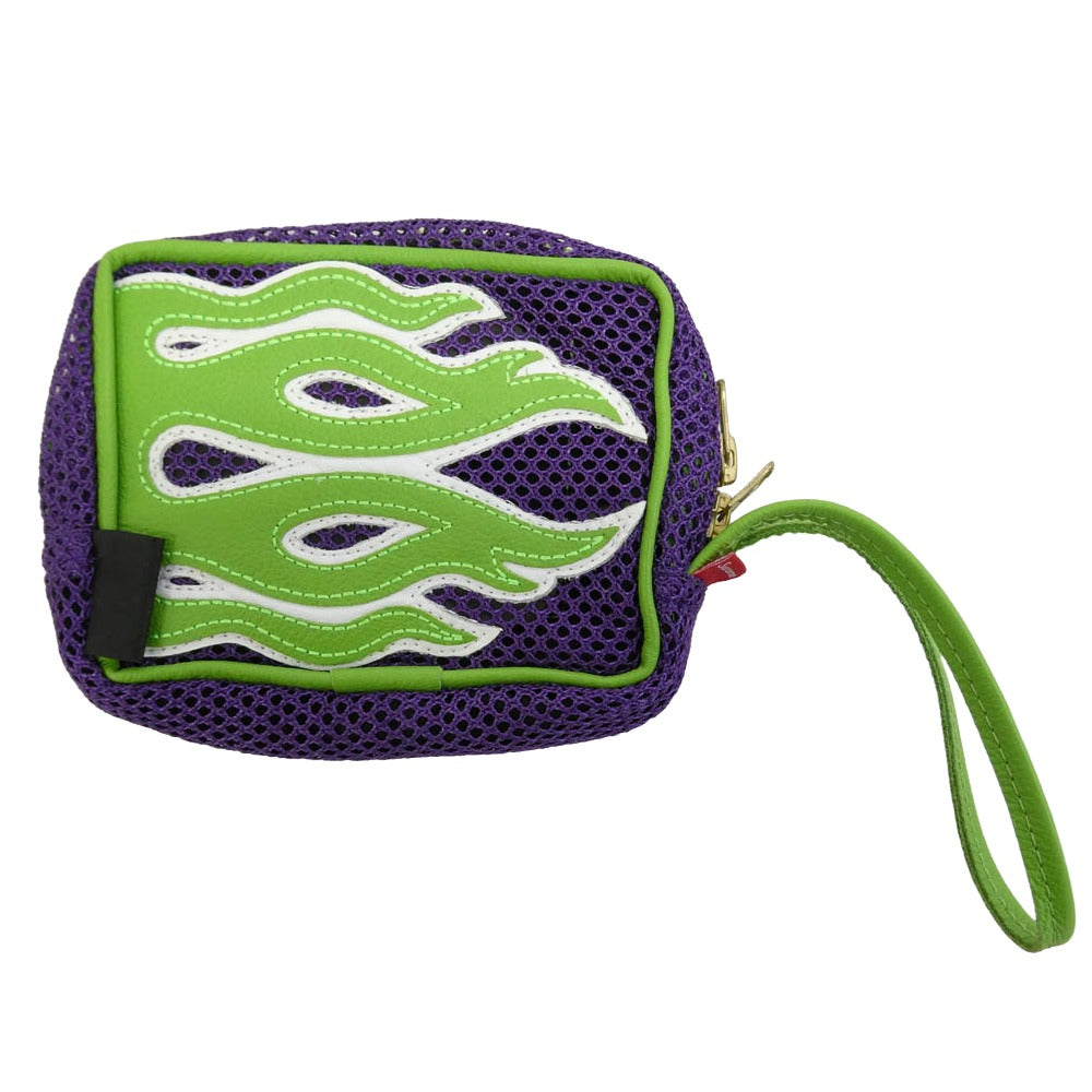 Supreme シュプリーム Vanson Leathers Cordura Mesh Wrist Bag バンソン ロゴ レザー コーデュラ メッシュ リスト バッグ パープル系 グリーン系【中古】