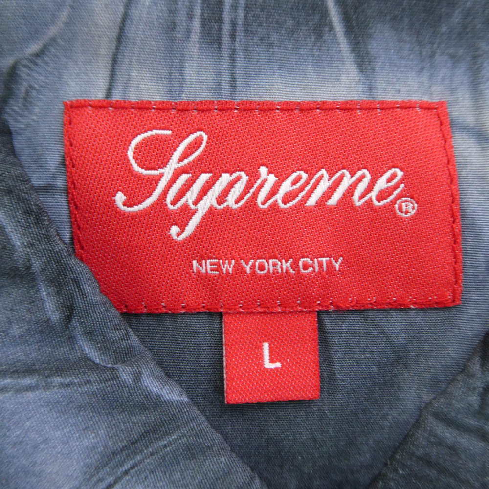 Supreme シュプリーム 23SS Cherries S/S Shirt チェリー 総柄 半袖 シャツ ブルー系 L【極上美品】【中古】
