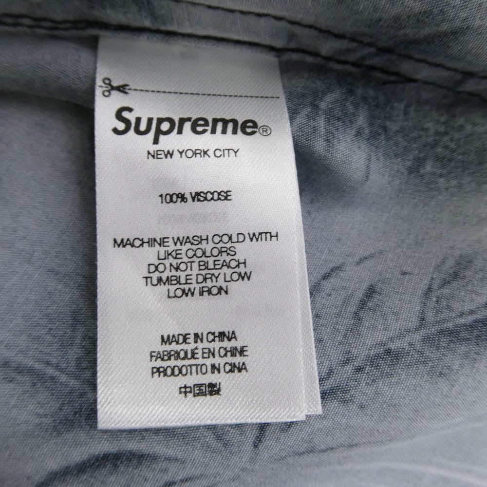 Supreme シュプリーム 23SS Cherries S/S Shirt チェリー 総柄 半袖 シャツ ブルー系 L【極上美品】【中古】
