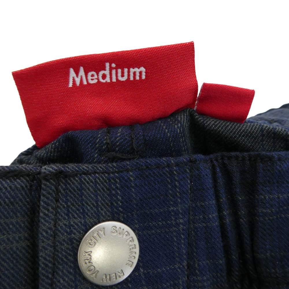 Supreme シュプリーム 25SS Shadow Plaid Cargo Short シャドウ プレイド カーゴ ショートパンツ ショーツ ハーフパンツ ネイビー系 グレー系 M【極上美品】【中古】