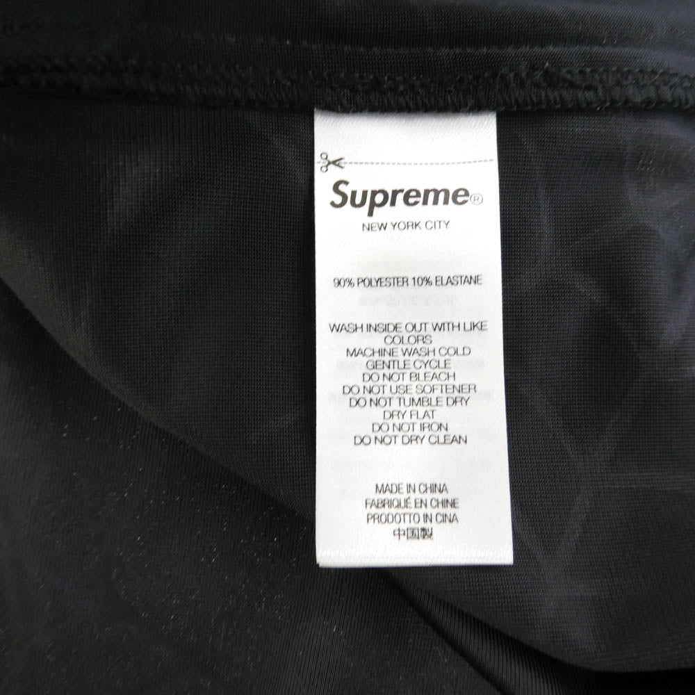 Supreme シュプリーム 21AW Spider Web Velvet S/S Shirt スパイダー ウェブ ベルベット ロゴ 半袖 シャツ ブラック系 L【極上美品】【中古】