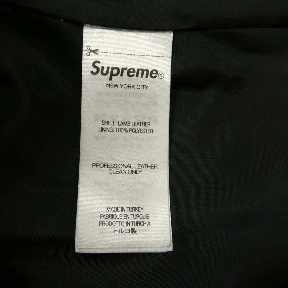 Supreme シュプリーム 23AW S/S Leather Work Shirt レザー 半袖 ワークシャツ ブラック系 L【極上美品】【中古】