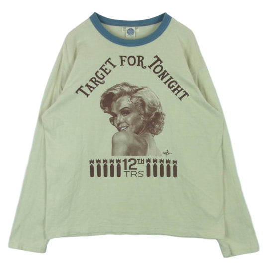 TOY'S McCOY トイズマッコイ 20AW TARGET FOR TONIGHT Marilyn Monroe マリリン・モンロー オフィシャルコラボ 米空軍第12戦術偵察飛行隊 モデル 長袖 Ｔシャツ クリーム色系 XL【中古】