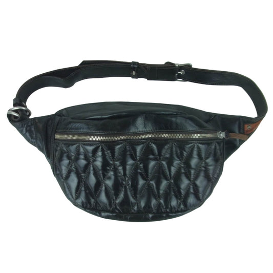 TOY'S McCOY トイズマッコイ TMA2422 DUAL BLADE BAG PADDED キルティング レザー デュアル ブレード バッグ ボディバッグ ウエストバッグ 鞄 ブラック系【中古】