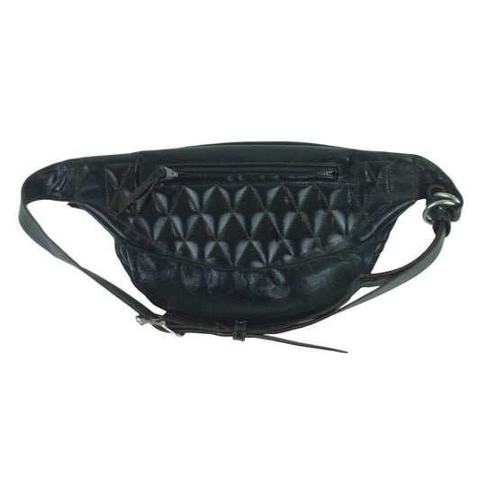 TOY'S McCOY トイズマッコイ TMA2422 DUAL BLADE BAG PADDED キルティング レザー デュアル ブレード バッグ ボディバッグ ウエストバッグ 鞄 ブラック系【中古】
