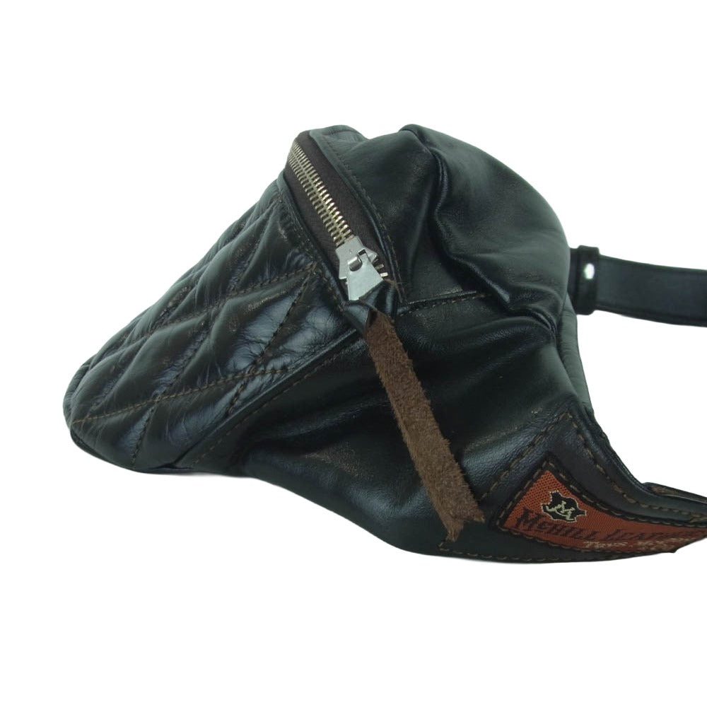 TOY'S McCOY トイズマッコイ TMA2422 DUAL BLADE BAG PADDED キルティング レザー デュアル ブレード バッグ ボディバッグ ウエストバッグ 鞄 ブラック系【中古】
