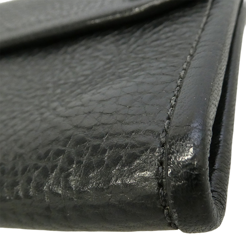 TRAVIS WALKER トラヴィスワーカー ギャランティーカード LARGE 3-FOLD TRIBAL CROSS WALLET ラージ3フォールド スティングレーレザー トライバル クロス 牛革 カウハイド ロング ウォレット 財布 ブラック系【美品】【中古】
