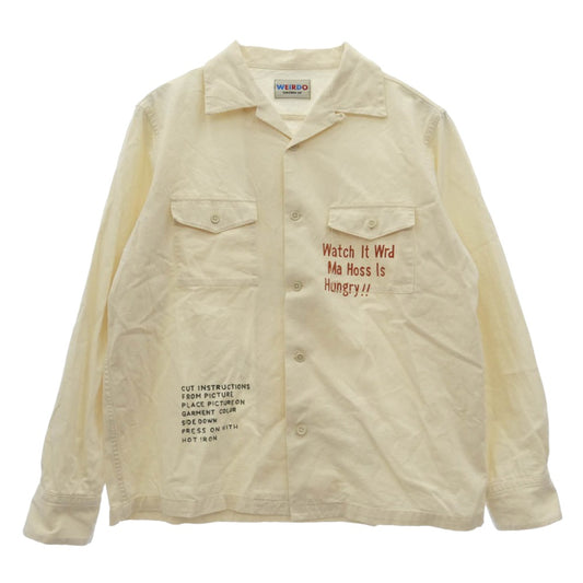 WEIRDO ウィアード 19AW WRD-19-AW-22 L/S SHIRT WEIRDOLIGHT RANCH ウィアードライト ランチ オープンカラー 長袖 シャツ オフホワイト系 XL【中古】